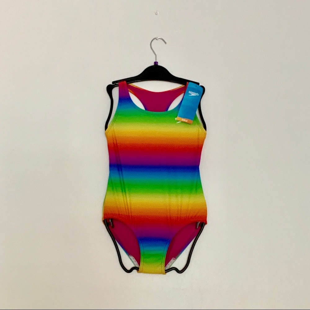Speedo Triangle Ombre Racerback One Piece Swimsuit